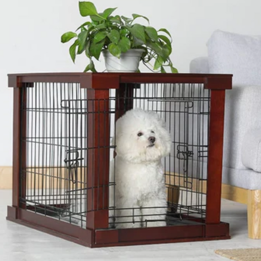 Dog Crate Mahogany End Table