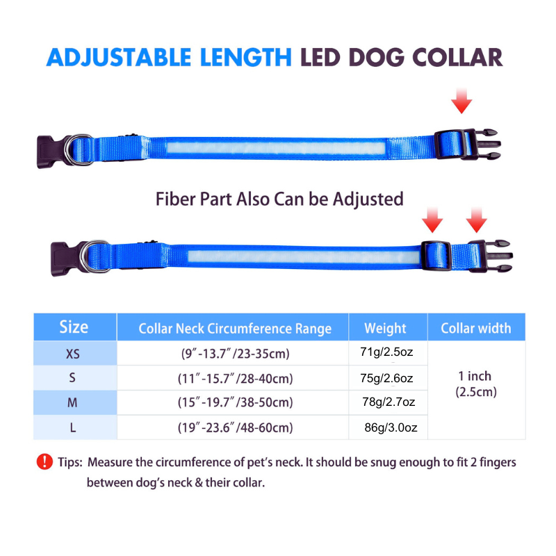 High Visibility Dog Night Safety Collar