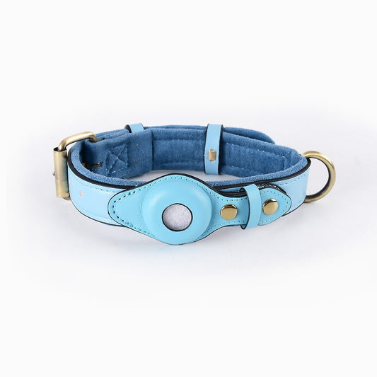 Leather Pet Tracking Collar For Apple Airtag