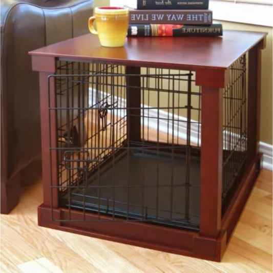 Dog Crate Mahogany End Table